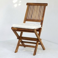 Nueva Silla de Comedor Plegable Giratoria de Madera de Teca, Estilo Moderno y Minimalista, para Jardín, Patio, Dormitorio y Sala de Estar, Color Blanco