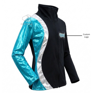 Custom Cheerleading Holographic PU <b>Glitter</b> Warm up <b>Jacket</b> Rhinestone Cheer Team Personalized <b>Jacket</b> For Girls Dance Practice - Product Image 2