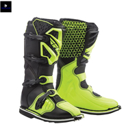 Bottes de moto à tige en PU, semelle extérieure en caoutchouc, sangle à boucle, imperméables, respirantes, été, toutes saisons, bout fermé, gris, noir