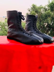 High Ankle Supports Leather Black Breathable Custom Made Your Own Design Lightweight Training Weightlifting Wrestling Shoes - Product Image 2