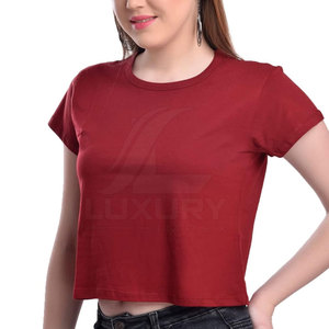 LUXURY IMPEX Derniers modèles de t-shirts courts ajustés pour femmes en vente, hauts courts pour femmes dans toutes les couleurs et tailles - Product Image 3