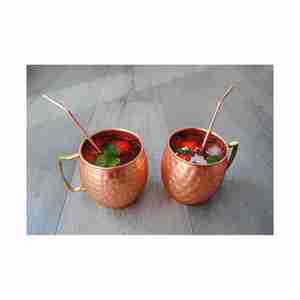 Taza aislada de acero inoxidable con logotipo personalizado Artesanía en India Tazas de mula de cobre Minimalista sin plomo - Product Image 2