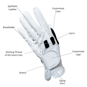Guante de Golf de mano izquierda con logotipo personalizado de alta calidad, cuero sintético transpirable, hecho de Cabretta, equipo deportivo de Indonesia para hombres y mujeres - Product Image 4