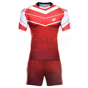 Uniforme ligero de rugby de media manga Uniforme de rugby de color sólido Logotipo personalizado Diseño impreso Uniforme de rugby - Product Image 5