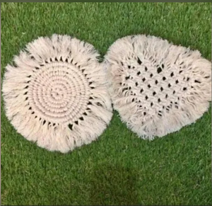 Handmade Modern Square Macrame <b>Coaster</b> - Product Image 1