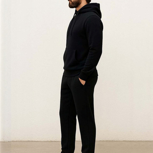 Survêtement d'hiver pour homme, grande taille, à capuche, uni, personnalisable - 100% coton, uniforme de sport, fabricant de commandes en gros OEM/ODM - Product Image 5