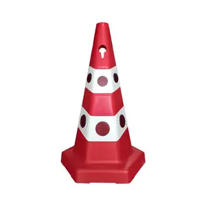 Melhor Qualidade Top Venda Vermelho Hexagonal Cone De Tráfego com Olhos De Gato