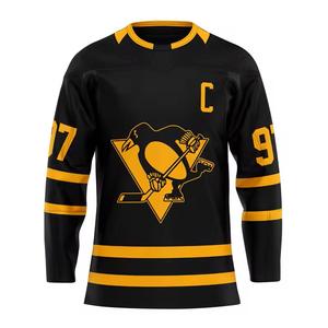 OEM 2025 Conjuntos de Camisetas de Hockey sobre Hielo Unisex de Alta Calidad, Modernas, con Cuello de Encaje, Logotipo Personalizado y Pedrería - Product Image 4