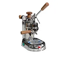 Cafetera eléctrica semiautomática plateada de acero inoxidable con 15 bares de presión