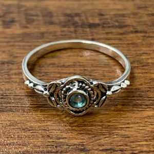 Bague en quartz bleu (2,6 grammes) en or jaune 24 carats avec placage rhodium, sertissage géométrique en or 24 carats et rhodium, pour usage quotidien - Product Image 1