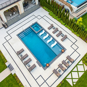 Piscina de fibra de vidrio de lujo de 12 m para exteriores, piscina de bronceado, spa, carcasa de piscina de fibra de vidrio al por mayor - Product Image 2