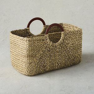 Eye-Catching Water Hyacinth Decorative <b>Storage</b> Basket New Design Eco-Friendly Woven Basket OEM Packaging Vietnam Rectangle Shape - Product Image 1