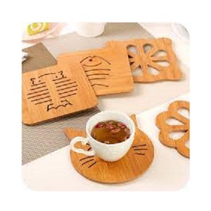 <b>Puzzle</b> Design Handmade Modern Round Wood Tea Coffee Wine Glass Mats Pads Coaster High Quality Homeware Tableware Dinnerware - Product Image 4
