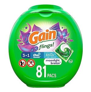 Cápsulas de Detergente para Ropa Desechables Gain Pods con Defensa contra Olores, Compatibles con HE, 76 Unidades, Detergente 3 en 1 para Ropa - Product Image 2