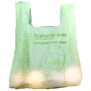 Venta al por mayor directa de fábrica, bolsas de plástico verde biodegradable para camisetas de compras para uso en supermercados - Product Image 5