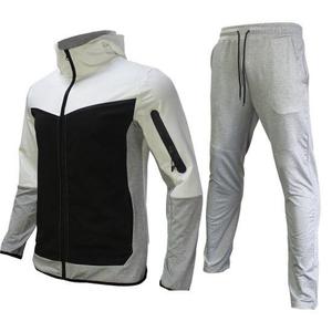 Survêtement homme coupe étroite 100% coton polaire technique Logo personnalisé Survêtement de jogging d'hiver Logo latéral grande taille col à capuche imprimé - Product Image 3