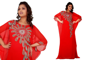 2022 Caftan rouge traditionnel belle conception marocaine perles de pierre faites à la main Farasha caftan accessoires de robes musulmanes de Dubaï - Product Image 3