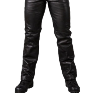 Pantalones de Cuero Sintético Negro de Corte Regular, Estilo Clásico, para Club Nocturno - Product Image 6