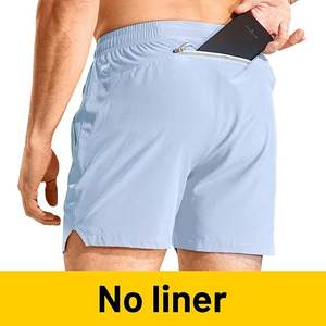 Shorts de sport confortables et respirants pour hommes, taille élastique avec cordon de serrage, tissu polyester/coton anti-humidité, couleur unie - Product Image 3