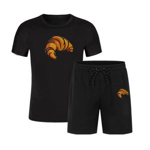 Conjunto de 2 piezas de ropa deportiva con LOGO personalizado para hombre, chándal de gimnasio, camiseta de retazos y pantalones cortos, venta al por mayor, verano 2022 - Product Image 1