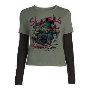 Camiseta de manga larga transpirable de doble capa con cuello en V, de peso pesado, informal, de marca, con corte y costura personalizados. - Product Image 1