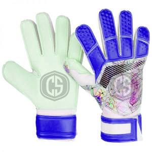 Gants de gardien de but jaune fluo hybrides à doigts coupés, paume en latex professionnel, gants de gardien de but de football avec motif géométrique au dos - Product Image 3
