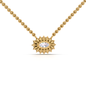 Pendentif halo en diamant de laboratoire ovale de 1 carat, luxe, or jaune, blanc et rose 18 carats, collier pour femme, bijoux de mariage - Product Image 2