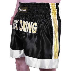 Pantalones cortos de kickboxing negros y amarillos personalizados de alta calidad - Product Image 2
