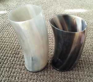 Luxury Polished <b>Viking</b> <b>Cup</b> Mug Food Safe Genuine Horn Drinking Horn with Nautical Style Angel Leather Holder - Product Image 1