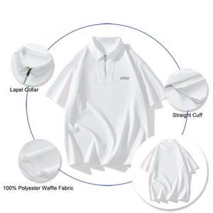 Polos en polyester respirant avec logo personnalisé polos à fermeture éclair et quart vêtements pour hommes polos personnalisés grande taille 2025 - Product Image 2