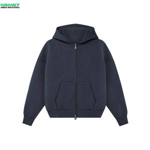 Sweat à capuche double zip personnalisé, coupe ample, 320 g/m², polyester/coton, uni, teinture unie, épaules tombantes, double couche, pour l'hiver - Product Image 6