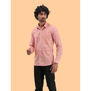 Chemise décontractée pour homme en coton imprimé à manches longues, respirante, en popeline ou tissu Oxford, motif floral ou à pois, offre ODM - Product Image 5