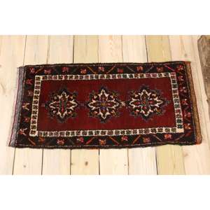 Tapis de 1,5 x 3,2 pieds, tapis turc vintage, tapis à imprimé animal rouge - Product Image 2