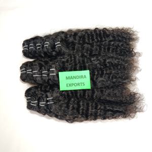 Cheveux Humains Indiens Vierge Naturels Remy pour Femme Noire, 10-32 Pouces, 100g, Ondulation Profonde Lâche, Double Trame Faite à la Machine, Bouclés Crépus - Product Image 4