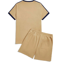Conjunto de Camiseta de Algodón Transpirable de Manga Corta con Logotipo Personalizado Estampado por Transferencia de Calor y Pantalones Cortos a Juego para Hombre, Nueva Tendencia