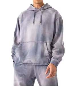 ชุดวอร์มผู้ชายซักกรดแขนยาวเสื้อลำลองมีฮู้ดคอเสื้อลายกรดซักได้ตามต้องการ - Product Image 2