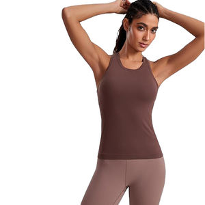 Débardeur de sport pour femme en coton extensible respirant et élasthanne, sans manches - Product Image 1