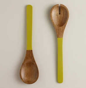 Fournisseur en gros de cuillère en bois et résine couleur citron cuillère à glace et à dessert en bois d'acacia au prix le plus bas - Product Image 1