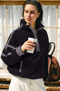 Spring Winter Women's Vintage Fleece Sweatshirts New Design Oversized Loose Pullover Hooded Comfortable Printed Customized Front - Product Image 2