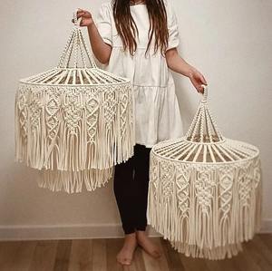 Lujosa lámpara colgante de macramé hecha a mano grande de la India | Pantalla de lámpara Bohemia para decoración de sala de estar y dormitorio - Product Image 1