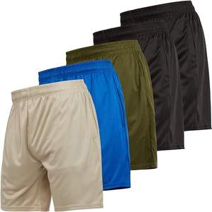 Pantalones cortos deportivos de rendimiento ecológicos para hombre, ligeros, para entrenamiento en el gimnasio, ropa activa, cintura elástica, talla XL, logotipo personalizable hasta la rodilla - Product Image 1