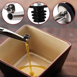 Offre Spéciale Logo personnalisé en acier inoxydable vitesse bouteille de vin verseur bouchon conique bec en Silicone pour huile d'olive vinaigre accessoire - Product Image 5