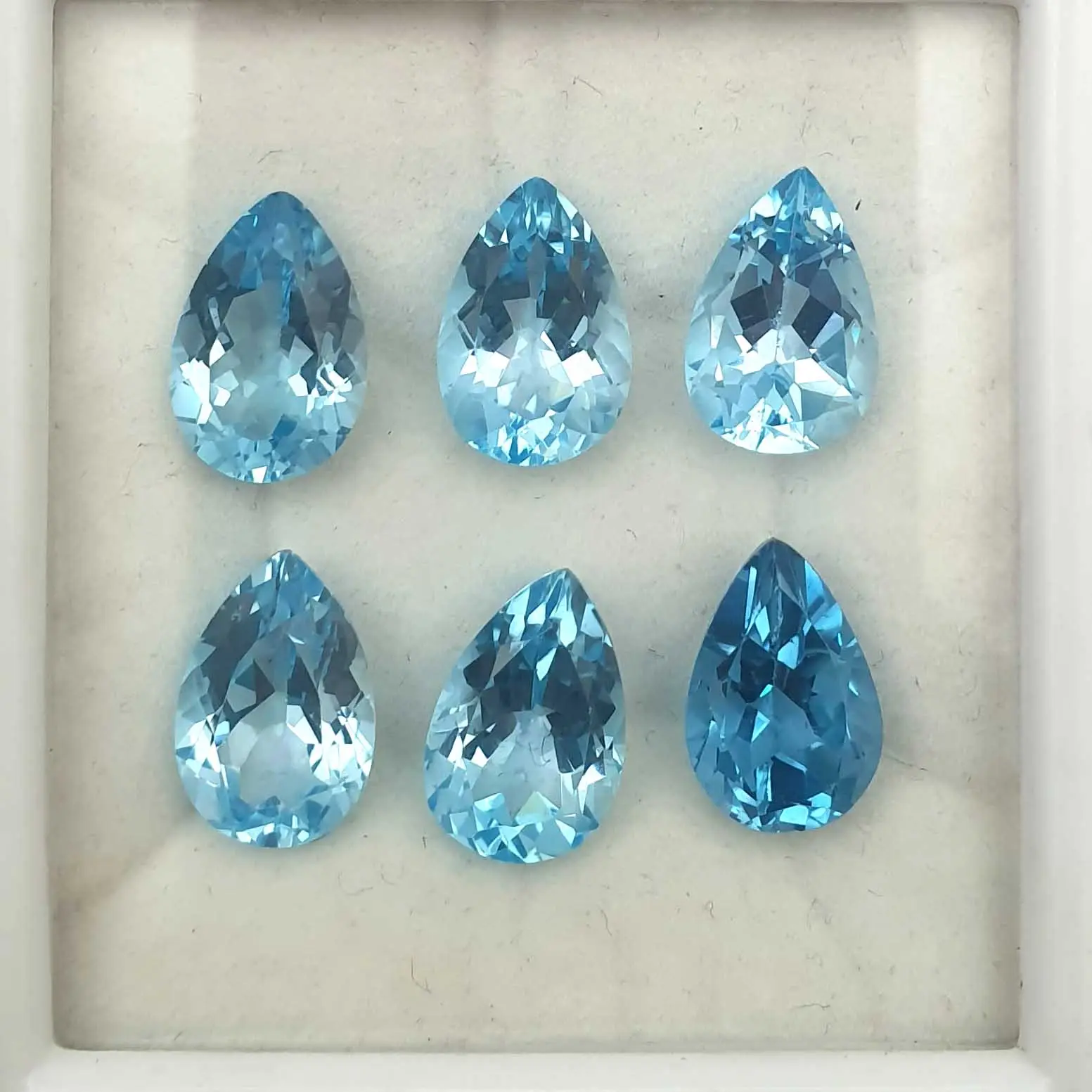 الأزرق توباز مزيج الكمثرى قطع الأحجار الكريمة الكثير ، سكاي الطبيعية الأزرق توباز لصنع المجوهرات ، توباز الأوجه أحجار كريمة مفكوكة 2.5x5 إلى 15x20mm