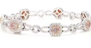 Gia ได้รับการรับรอง3.52กะรัต tw สร้อยข้อมือเทนนิสเพชรผสมสีชมพูธรรมชาติชุบทองและกุหลาบทองสำหรับของขวัญและปาร์ตี้ - Product Image 3