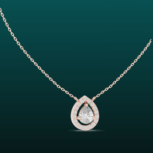 Bijoux en or 18 carats Moissanite Diamond Pear Shape Teardrop Diamond Necklace for women wear - Product Image 1