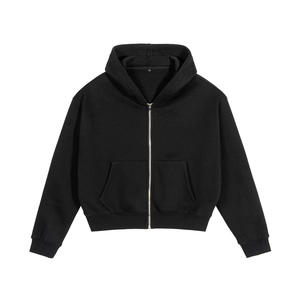 Winter Oversized Streetwear Trending <b>Zip</b> <b>Hoodie</b> Jackets Custom Screen Printing <b>Cropped</b> Boxy Fit <b>Zip</b>-<b>up</b> <b>Hoodie</b> for Men - Product Image 5