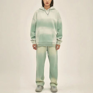 2025 pull couleur unie teint 2 pièces ensemble survêtement Jogging personnalisé femmes survêtement personnalisé survêtements femmes Baggy évasé ample - Product Image 5