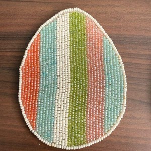 Posavasos con cuentas hechos a mano-Posavasos bohemios con respaldo de poliéster (4x4 pulgadas) - Product Image 1