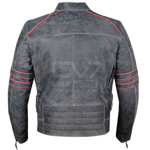 Venta caliente precio barato al por mayor mejor diseño 2025 Material chaqueta de cuero de moda diseño único chaqueta de cuero de moto - Product Image 4