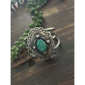 Chimney Butte White Water Turquoise & Sterling <b>Silver</b> Concho <b>Cuff</b> <b>Bracelet</b> Fashionable Accessory - Product Image 4